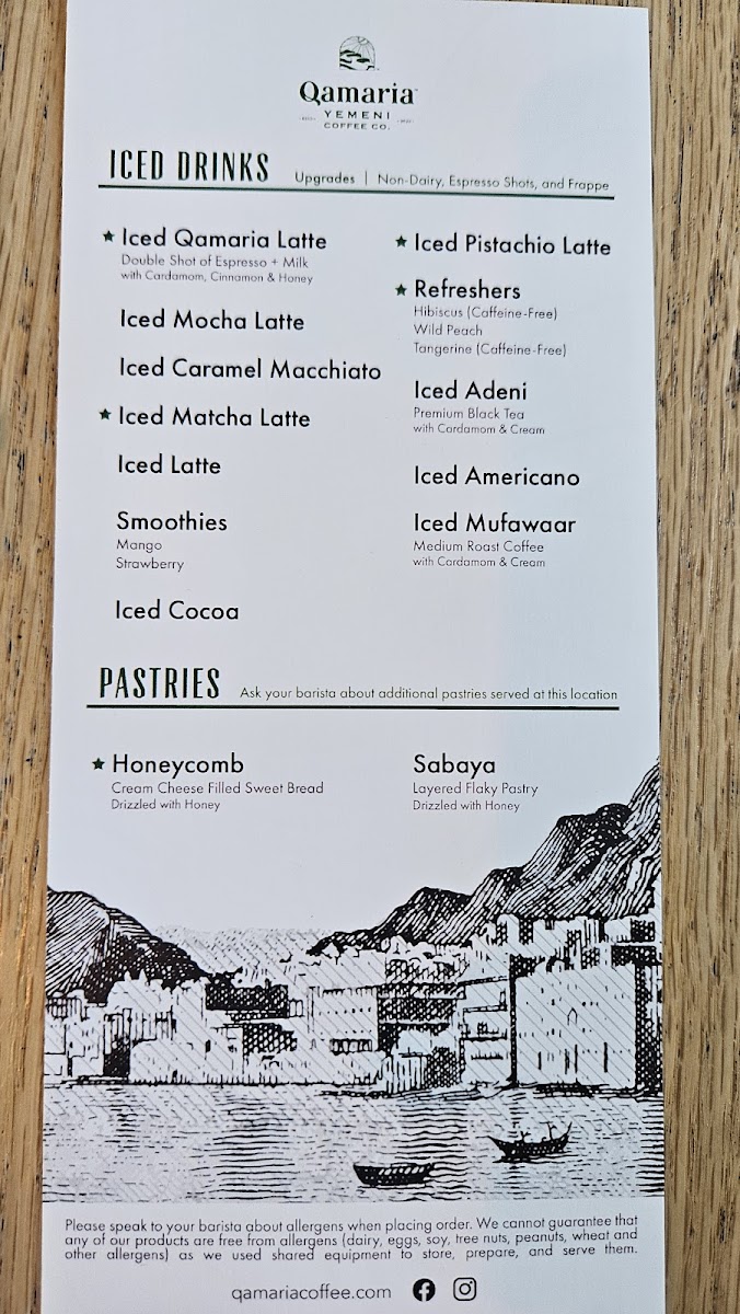 Menu Qamaria Yemeni Coffee Co.-1
